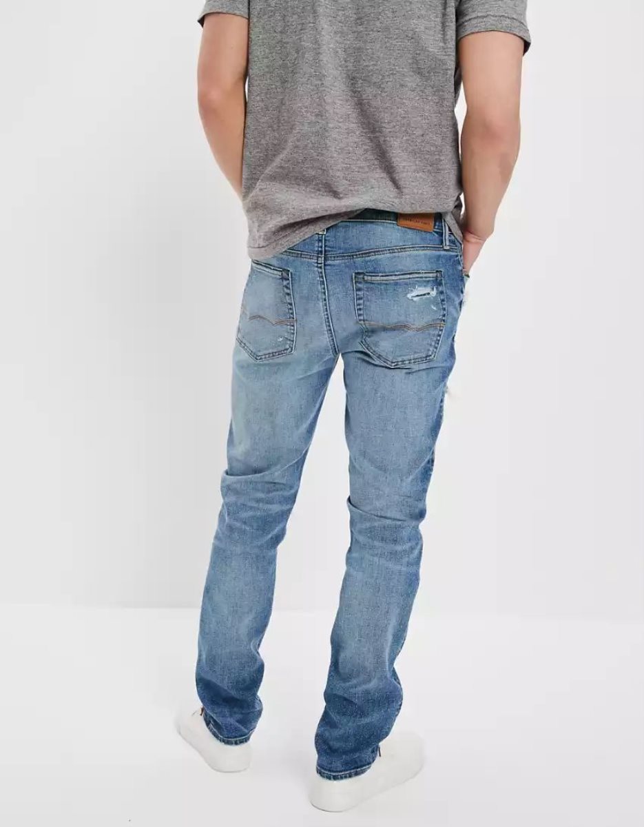 Jean American Eagle AE Pride AirFlexPatched Slim Bleu Homme | MNX-05591097